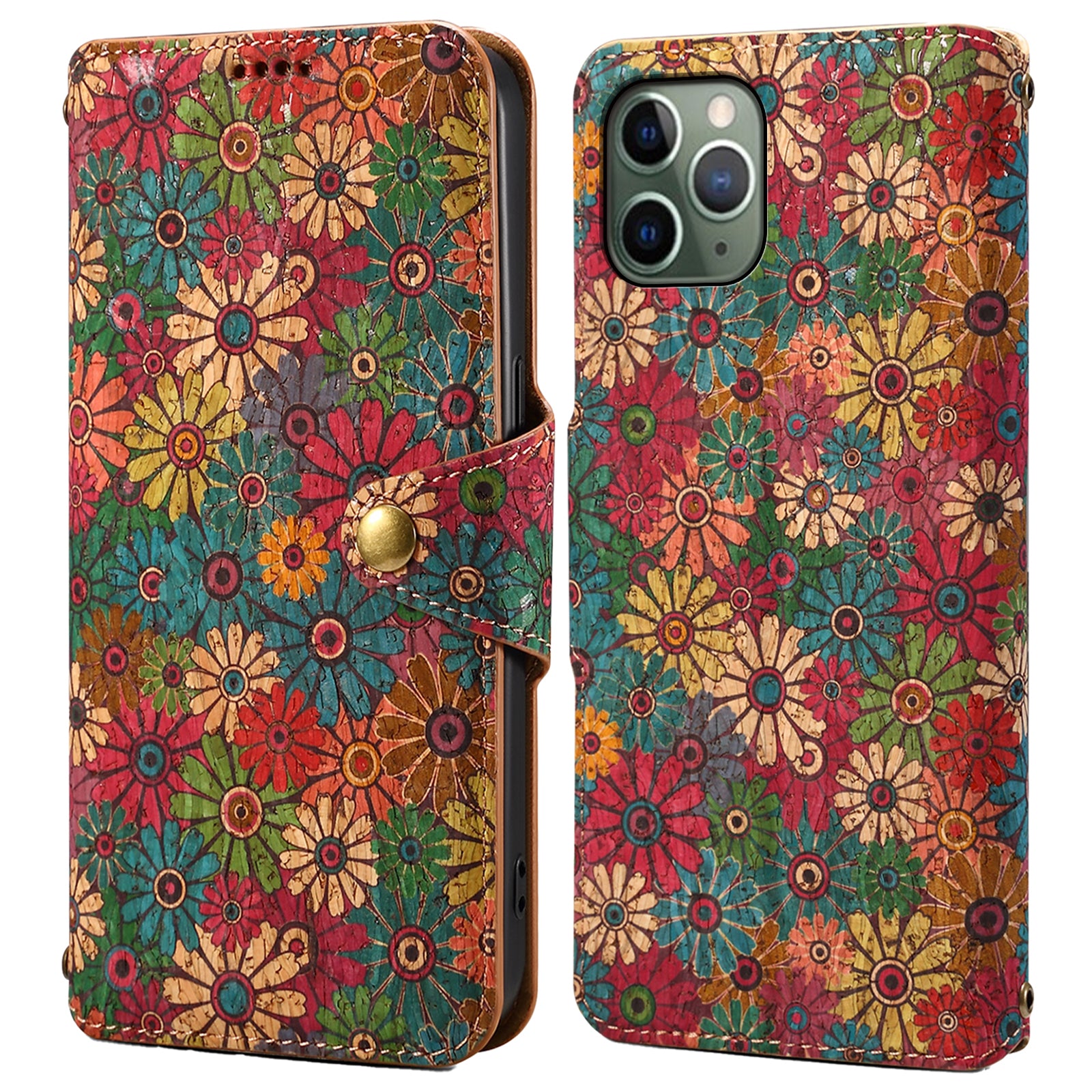For iPhone 11 Pro Leather Case Floral Printing Stand Wallet Phone Cover For iPhone 11 Pro Leather Case Floral Printing Stand Wallet Phone Cover